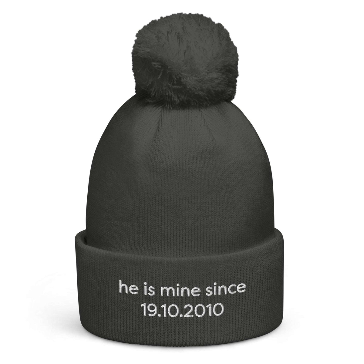 Bonnet Pompon | He is mine + date Coeur Tendre