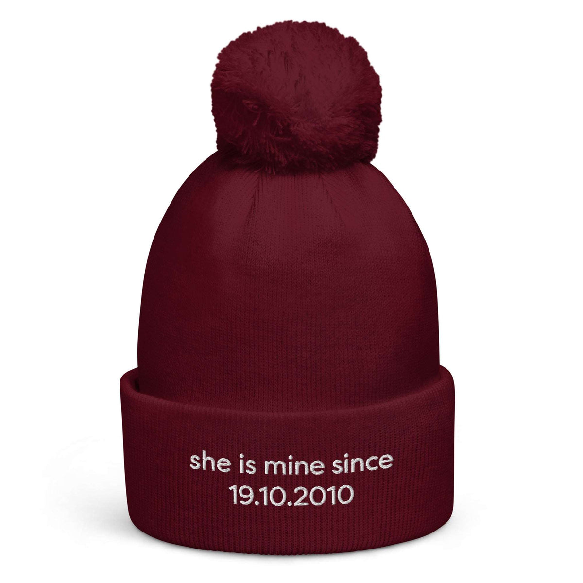 Bonnet Pompon | She is mine + date Coeur Tendre