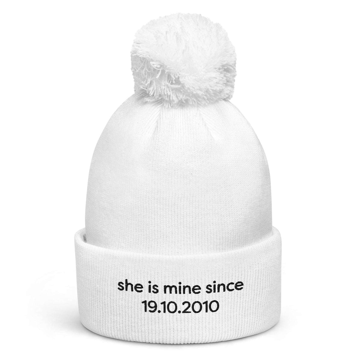 Bonnet Pompon | She is mine + date Coeur Tendre